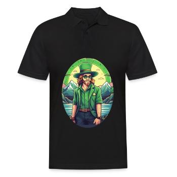 Lutin Trèfle de la Saint-Patrick - Polo Homme - noir - Devant - Kai (181cm)