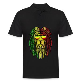 Dreadlocks Rasta Hair Dreads Rastafari Lion - Men's Polo Shirt - black - Front - Kai (181cm)