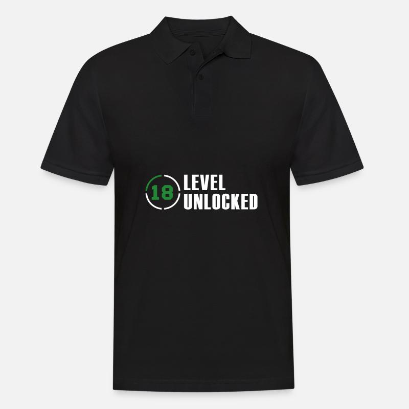18 Level Unlocked Nerd Geschenk - Männer Poloshirt - Schwarz