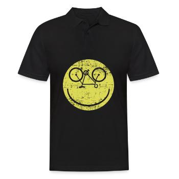 Rire sourire vélo vélo cadeau - Polo Homme - noir - Devant - Kai (181cm)