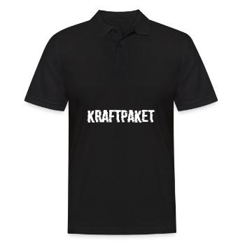 Kraftpaket Muskelaufbau Fitness Geschenk - Männer Poloshirt - Schwarz - Vorne - Kai (181cm)