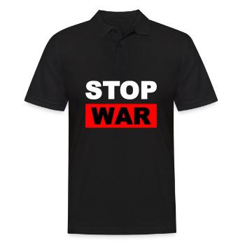 ukraine stop war - Männer Poloshirt - Schwarz - Vorne - Kai (181cm)