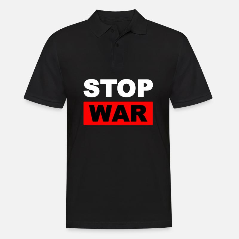 ukraine stop war - Männer Poloshirt - Schwarz