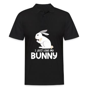 Ich liebe einfach meinen süßen Osterhasenliebhaber - Männer Poloshirt - Schwarz - Vorne - Kai (181cm)