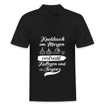 Knoblauch Knobi Zwiebel stinken Kollegen Geschenk - Männer Poloshirt - Schwarz - Vorne - Kai (181cm)