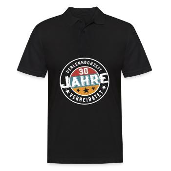 Perlenhochzeit 30 Jahre Verheiratet Hochzeit - Männer Poloshirt - Schwarz - Vorne - Kai (181cm)
