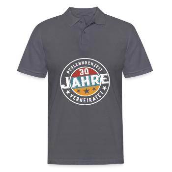 Perlenhochzeit 30 Jahre Verheiratet Hochzeit - Männer Poloshirt - Anthrazit - Vorne - Nico (186cm)