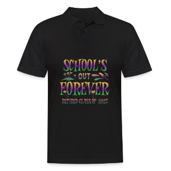 L’école est finie pour toujours, la classe retraitée de 2025 dit - Polo Homme - noir - Devant - Kai (181cm)