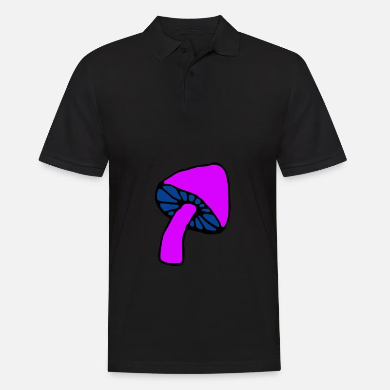 Pilz psychedelisch - Männer Poloshirt - Schwarz