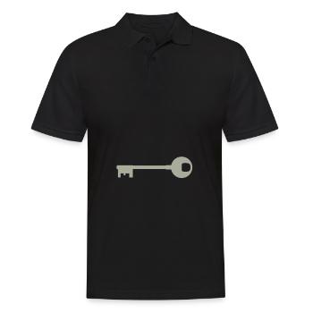key - Men's Polo Shirt - black - Front - Kai (181cm)