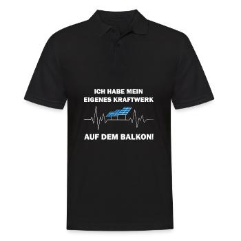 Ich habe ein eigenes Kraftwerk auf dem Balkon - Männer Poloshirt - Schwarz - Vorne - Kai (181cm)