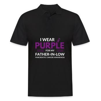 I Wear Purple For My Father-In-Low Cancer - Men's Polo Shirt - black - Front - Kai (181cm)