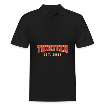 Thirteen Est. 2025 PNG 13th Birthday Party - Men's Polo Shirt - black - Front - Kai (181cm)