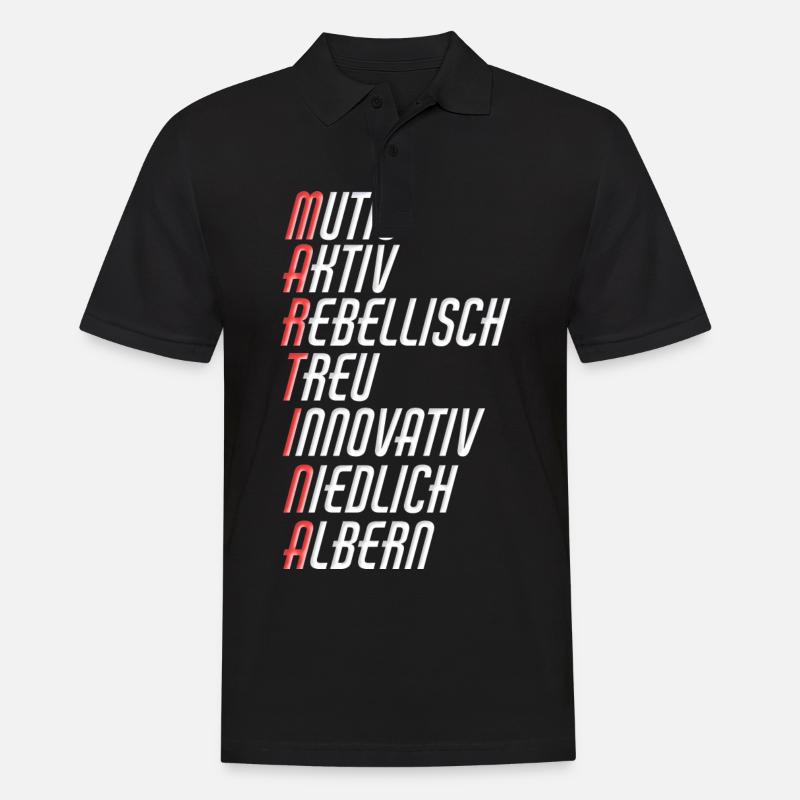 Martina - Männer Poloshirt - Schwarz
