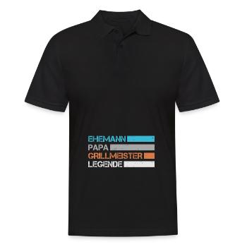 Ehemann - Papa - Grillmeister - Legende - Männer Poloshirt - Schwarz - Vorne - Kai (181cm)
