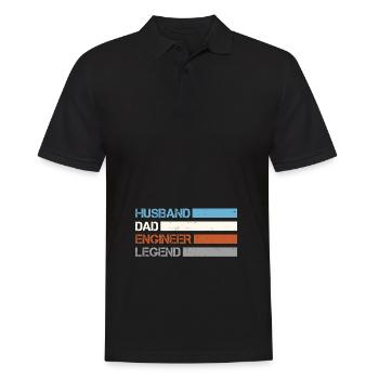 Ehemann - Papa - Ingenieur – Legende - Männer Poloshirt - Schwarz - Vorne - Kai (181cm)