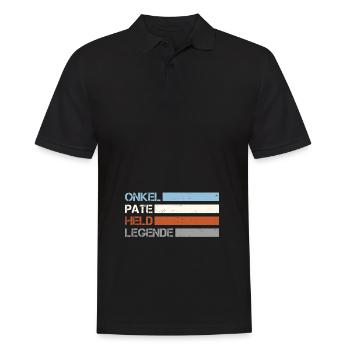 Onkel Pate Held Legende - Retro Patenonkel Taufe - Männer Poloshirt - Schwarz - Vorne - Kai (181cm)