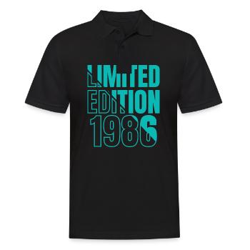 1986 Limited Edition Birthday Design - Men's Polo Shirt - black - Front - Kai (181cm)
