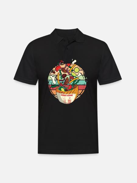 Cheerful hopping retro kebab - Men's Polo Shirt - black