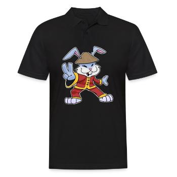 Joyeux Nouvel An chinois 2023 I Année du Lapin - Polo Homme - noir - Devant - Kai (181cm)