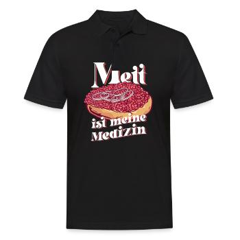 Mett ist meine Medizin Mett Brötchen Geschenk - Männer Poloshirt - Schwarz - Vorne - Kai (181cm)