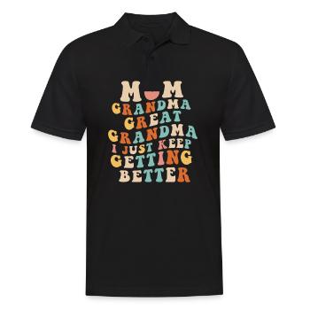 Great Grandma Shirt Women Mom Grandma Gigi Mama - Men's Polo Shirt - black - Front - Kai (181cm)