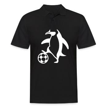 variation 29240Penguin Football Silhouette Minimali - Men's Polo Shirt - black - Front - Kai (181cm)