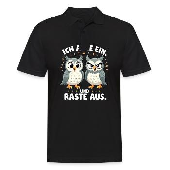 ich atme ein und raste aus lustige - Männer Poloshirt - Schwarz - Vorne - Kai (181cm)