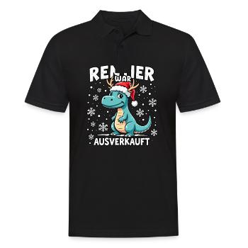 Dino Rentier war ausverkauft - Männer Poloshirt - Schwarz - Vorne - Kai (181cm)