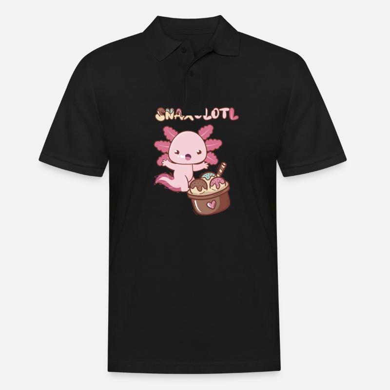 Snaxolotl sucht Eiscreme - Männer Poloshirt - Schwarz