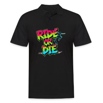 Ride or Die - Skateboard coloré Street Art Design - Polo Homme - noir - Devant - Kai (181cm)