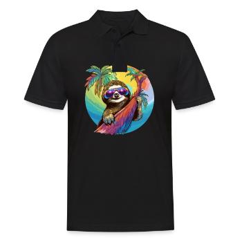 Cadeau de paresseux cool Lève-tard des Fêtes - Polo Homme - noir - Devant - Kai (181cm)