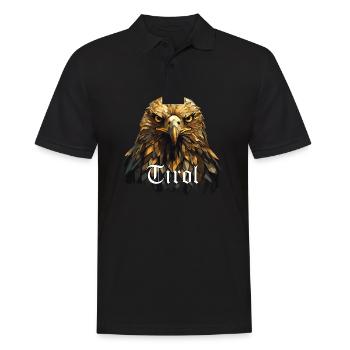 Tirol Adlerkopf, dem Land Tirol die Treue, Alpen - Männer Poloshirt - Schwarz - Vorne - Kai (181cm)