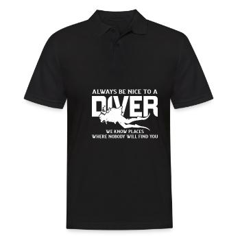 Chemise drôle de plongeur - Polo Homme - noir - Devant - Kai (181cm)