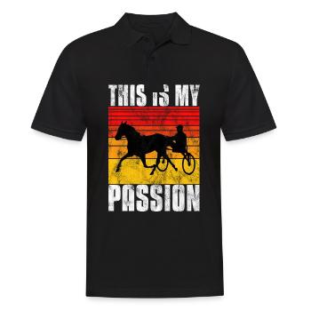 C’est ma Passion Trotting Races Retro - Polo Homme - noir - Devant - Kai (181cm)