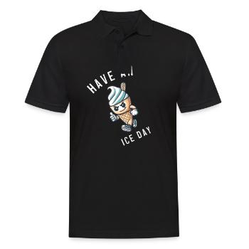 Passez une bonne journée de glace kawaii - Polo Homme - noir - Devant - Kai (181cm)