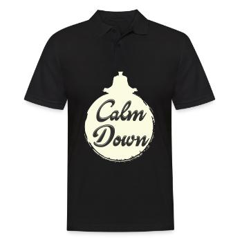 Relaxation and relaxation. Just Calm Down - Men's Polo Shirt - black - Front - Kai (181cm)