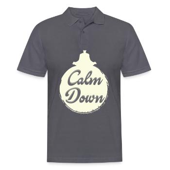 Entspannung und Relax. Just Calm Down - Männer Poloshirt - Anthrazit - Vorne - Nico (186cm)