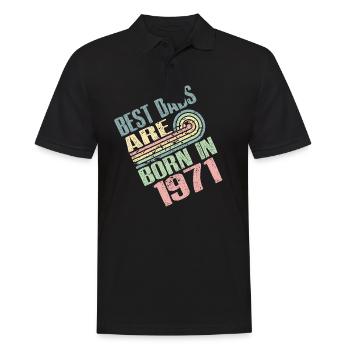 Die Besten Väter Sind 1971 Geboren, 52 Jahre Alt, - Männer Poloshirt - Schwarz - Vorne - Kai (181cm)