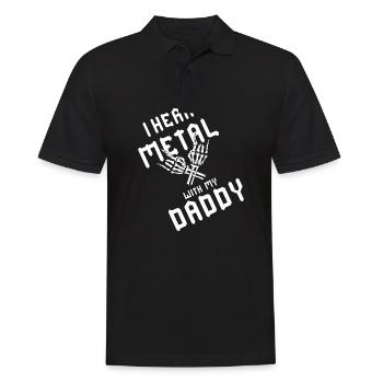 I listen to metal with my Daddy T-shirt for kids - Men's Polo Shirt - black - Front - Kai (181cm)