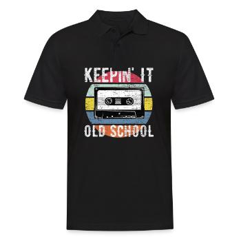 Old School 90 Musique Mixtape Cassette Rétro Cool - Polo Homme - noir - Devant - Kai (181cm)