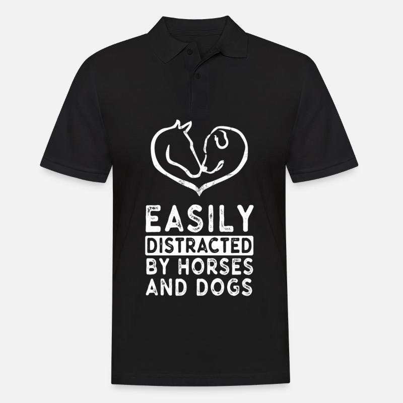 Pferde Hunde - Männer Poloshirt - Schwarz