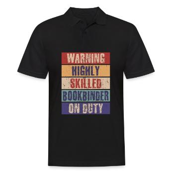 Lustiger hochqualifizierter Buchbinder - Männer Poloshirt - Schwarz - Vorne - Kai (181cm)