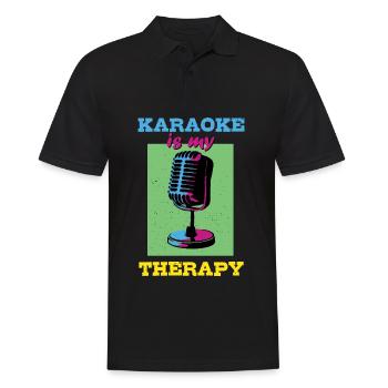 Le karaoké est ma thérapie - Polo Homme - noir - Devant - Kai (181cm)