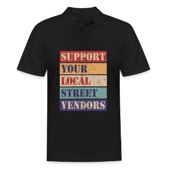 Soutenez vos vendeurs de rue locaux - Polo Homme - noir - Devant - Kai (181cm)