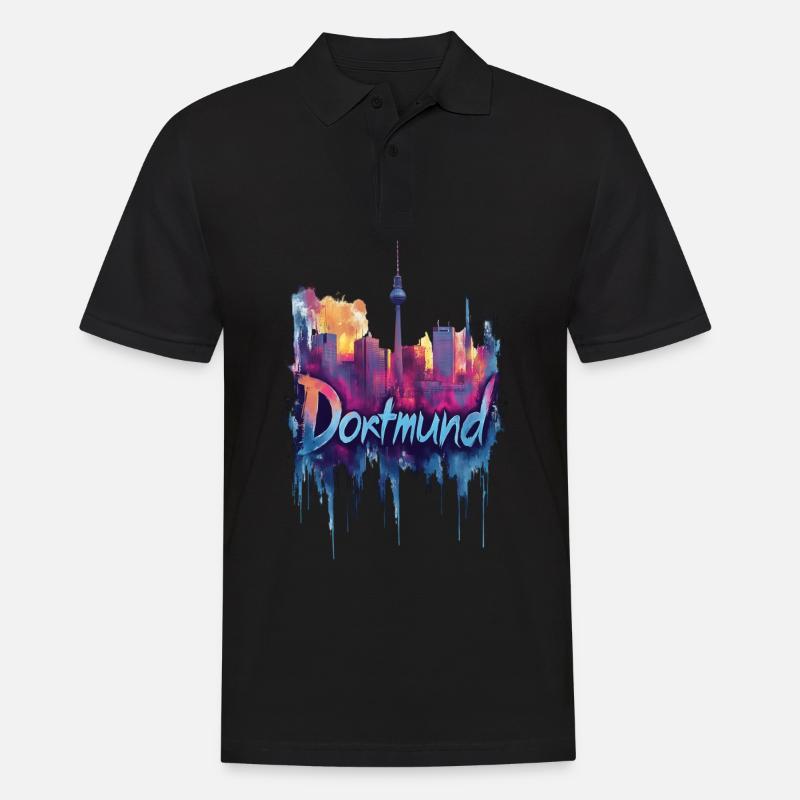 Dortmund - Männer Poloshirt - Schwarz
