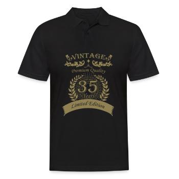 Vintage 35th Birthday Vintage - Men's Polo Shirt - black - Front - Kai (181cm)