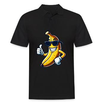 Banane fraîche avec lunettes de soleil Fruity South - Polo Homme - noir - Devant - Kai (181cm)