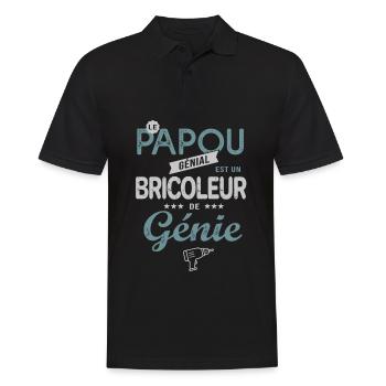 le PAPOU génial est un bricoleur de génie cadeau - Polo Homme - noir - Devant - Kai (181cm)