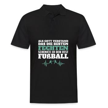 Fechten Fechter Verein Fußball Herzschlag Frequenz - Männer Poloshirt - Schwarz - Vorne - Kai (181cm)